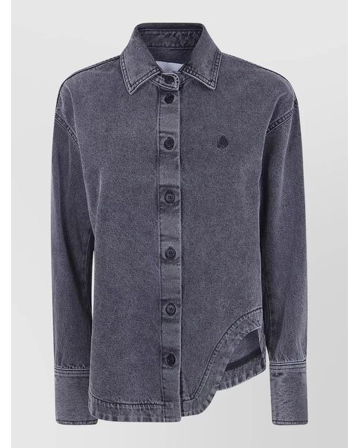 The Attico Blue Denim Bomber Jacket