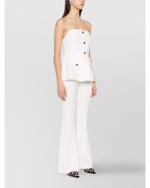 Self-Portrait White Sleeveless Jumpsuit