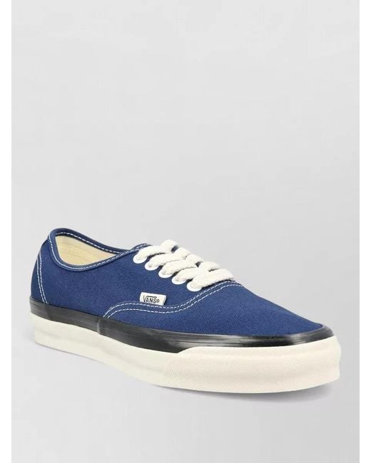 Vans Blue Canvas Sneaker Shoes Rubber Sole Contrast Stitching for men