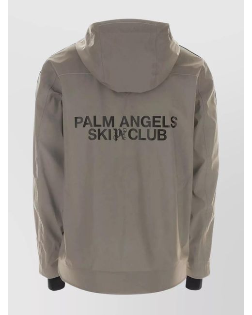 Palm Angels Gray Polyester Ski Jacket for men