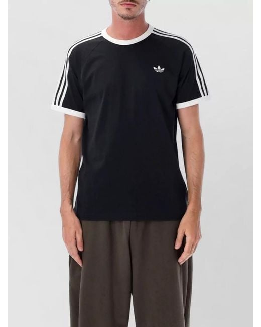 Adidas Originals Black Three Stripes Raglan Crew Neck T-Shirt for men