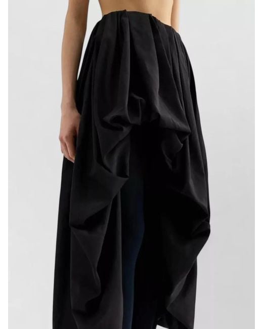 Jil Sander Blue High Waist Taffeta Skirt Asymmetric Cut