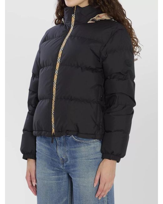 Burberry Black Puffer Jacket With Concealed Hood