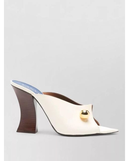 Lanvin Blue Mules Pumps Neutrals Peep Toe Pointed