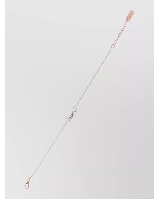 Saint Laurent White Delicate Chain Bracelet Adjustable Length Design
