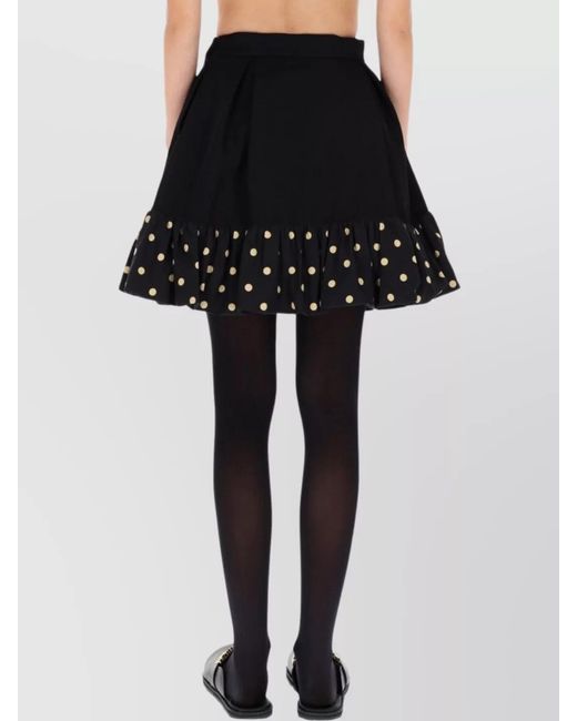 Moschino Black Polka-Dot A-Line Skirt