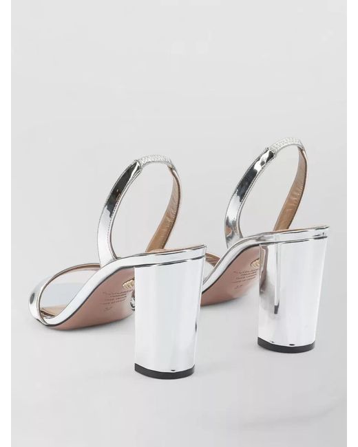 Aquazzura Metallic So Nude Block 85Mm Sandals