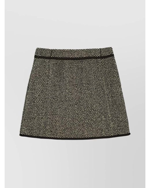Jil Sander Green Virgin Wool A-Line Skirt
