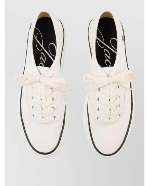 Jacquemus White Low Top Sneakers Round Toe Rubber Sole for men