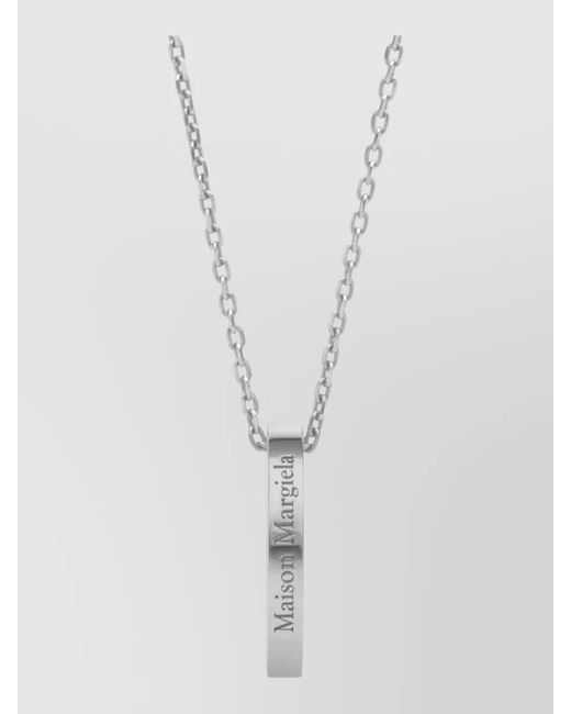 Maison Margiela White Ring Pendant Necklace for men