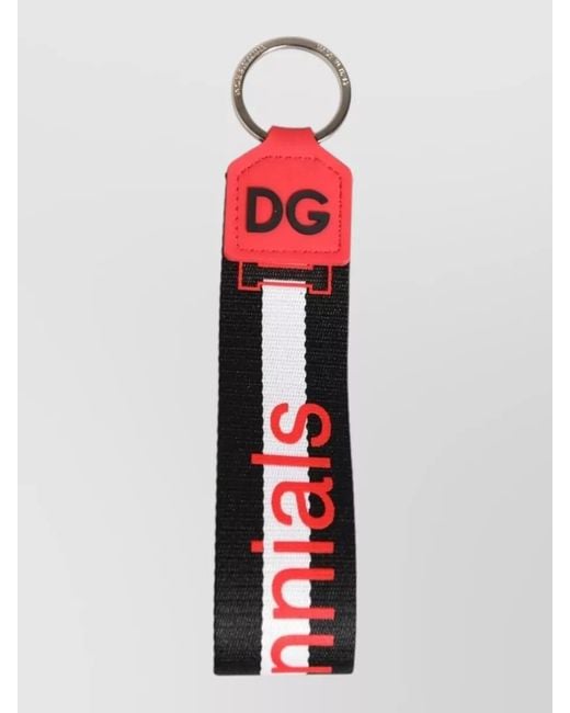 Dolce & Gabbana Red Logo Keychain for men