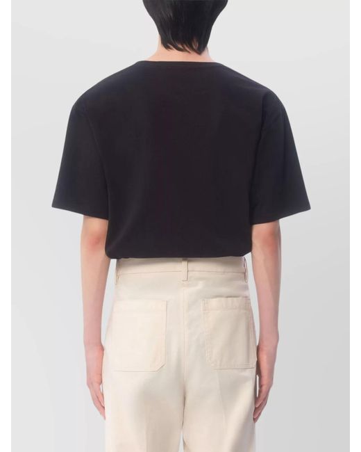 Valentino Garavani Black Cotton Crewneck T-Shirt for men