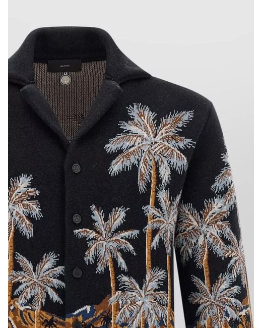 Alanui Black Diamond Head Tropical Knit Overshirt for men