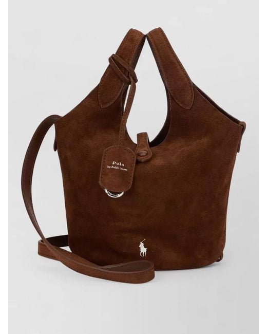 Polo Ralph Lauren Brown Leather Bucket Bag Shoulder And Hand