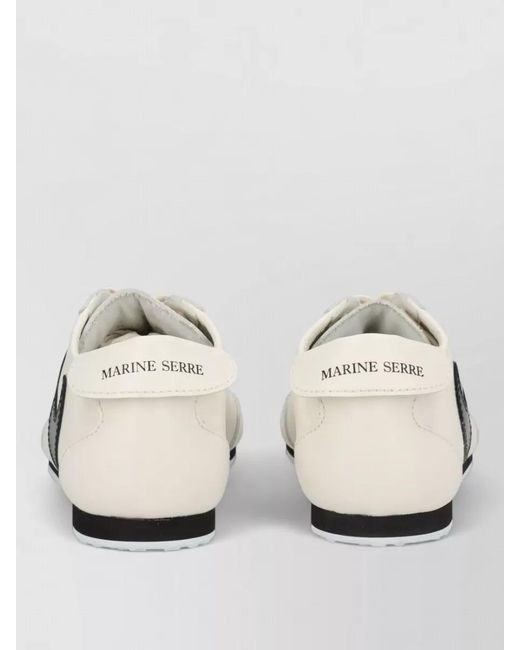 MARINE SERRE Natural Leather Low-Top Sneakers