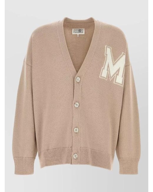 MM6 by Maison Margiela Natural Virgin Wool Cardigan for men