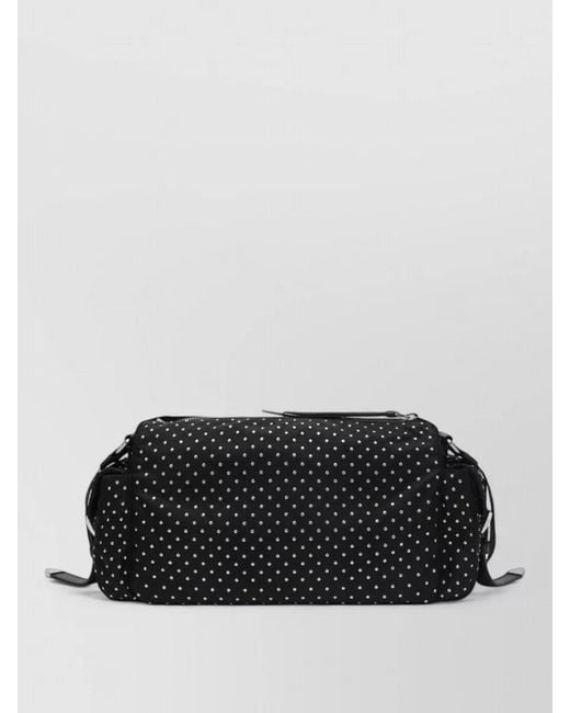 Prada Black Shoulder Bag Adjustable Strap Polka Dot Design