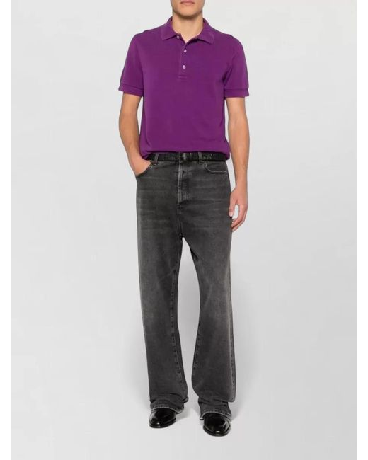 Tom Ford Purple Cotton Polo Shirt for men