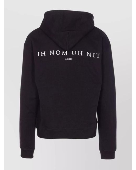Ih Nom Uh Nit Blue Cotton Printed Hoodie for men
