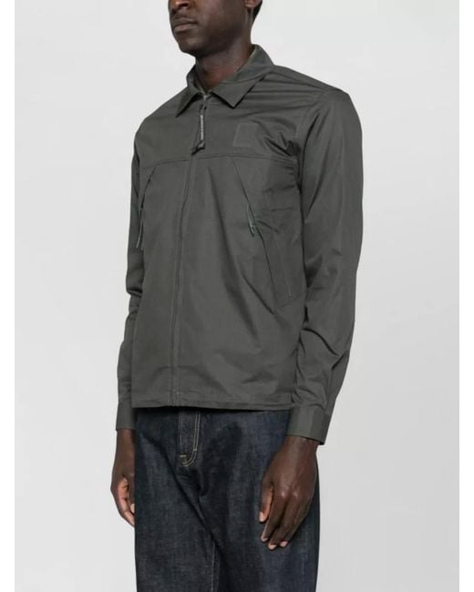 C P Company Gray Cotton Logo Lightweight Jacket for men