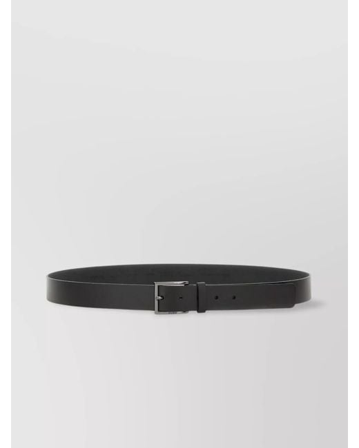 HUGO Black Logo Buckle Smooth Finish Belt for men