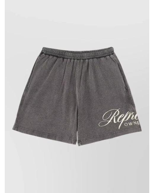 Represent Gray Logo Detail Shorts Side And Back Pockets for men