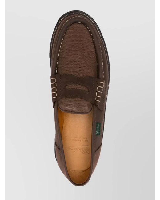 Paraboot Brown Suede Leather Loafers for men