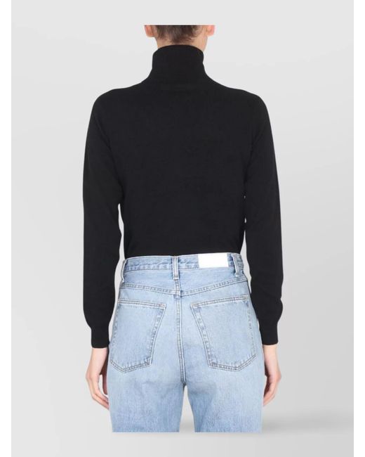 Ballantyne Blue Ribbed Turtleneck Jumper