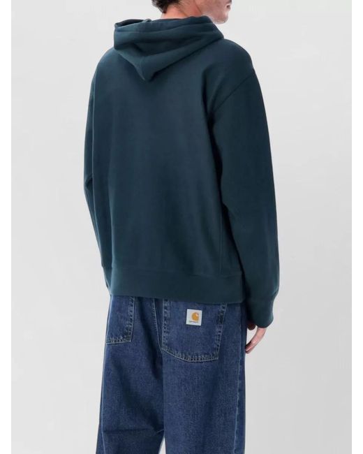 Carhartt Blue Hooded American Script Cotton Blend Sweater for men