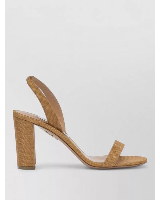 Aquazzura Natural So Nude Block Heel Strappy Sling Sandals