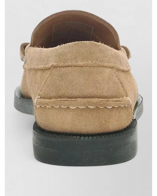 Sebago White Penny Loafer Suede Finish Stitched Rubber Sole