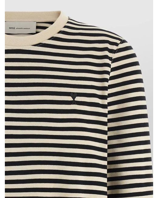 AMI Black Ami De Coeur Striped Knit Long Sleeve