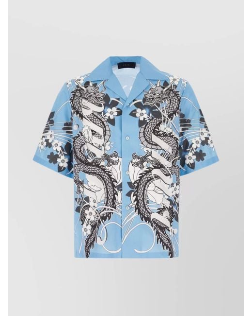 Amiri Blue Printed Cotton Shirt for men