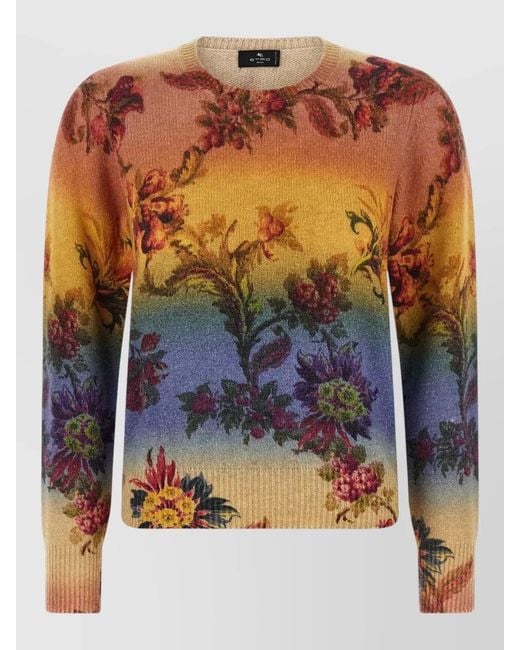 Etro Blue Dégradé Jacquard Sweater