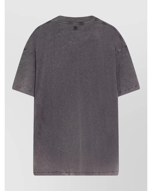 Represent Gray Ribbed Cotton T-Shirt for men
