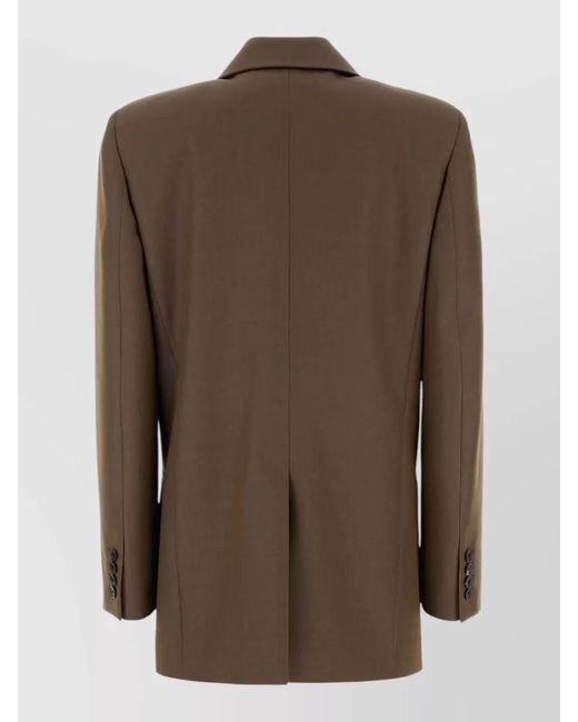 Saint Laurent Green Wool Blend Double Breasted Oversized Blazer