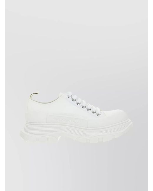 Alexander Mcqueen Men White Canvas Tread Slick Sneakers main image 1