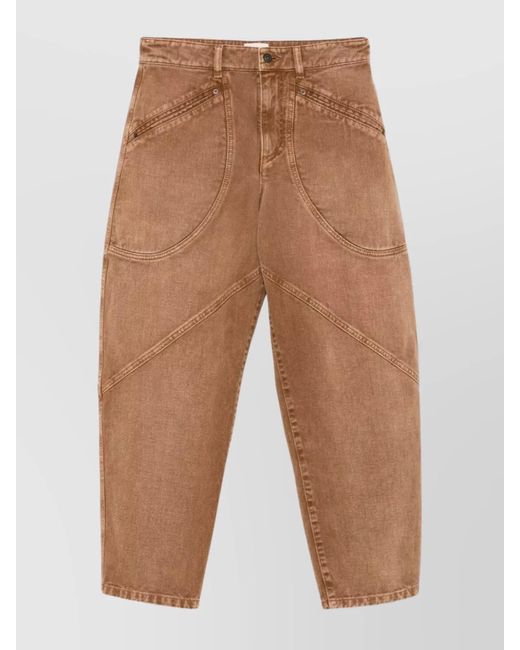 Isabel Marant Brown Tailored Trousers Contrast Stitching