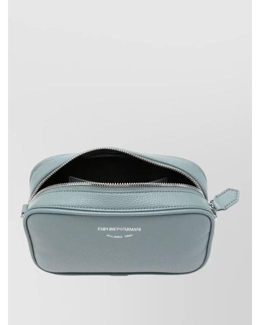 Emporio Armani Blue Logo-Print Shoulder Bag
