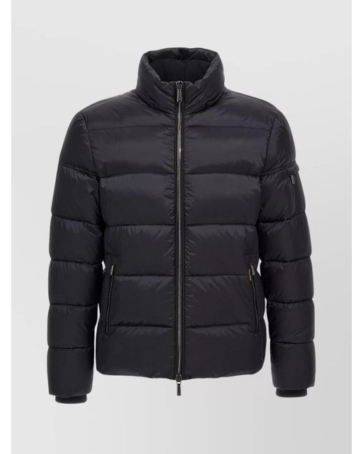 Moorer Blue 'Brett' Quilted Hooded Bomber Jacket for men