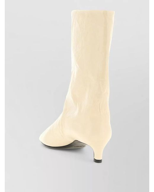 Jil Sander White Leather Ankle Boots