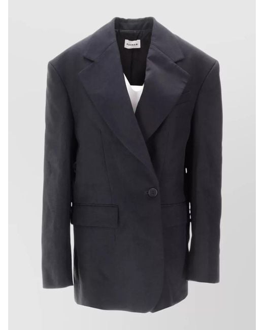 P.A.R.O.S.H. Blue Linen Blend Blazer