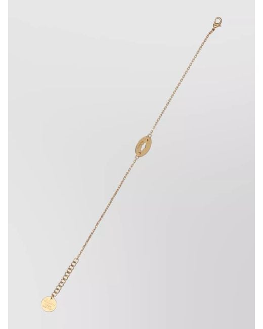 Mulberry Metallic Adjustable Chain Link Bracelet Engraved Detail