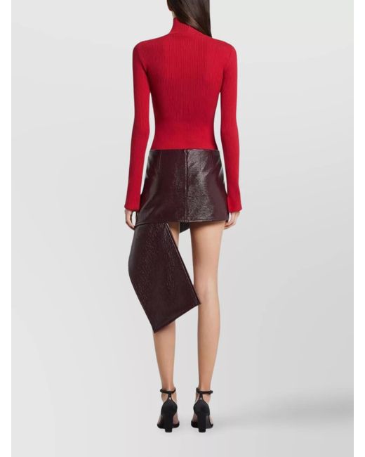 Courreges Purple Vinyl Asymmetric Folded Mini Skirt