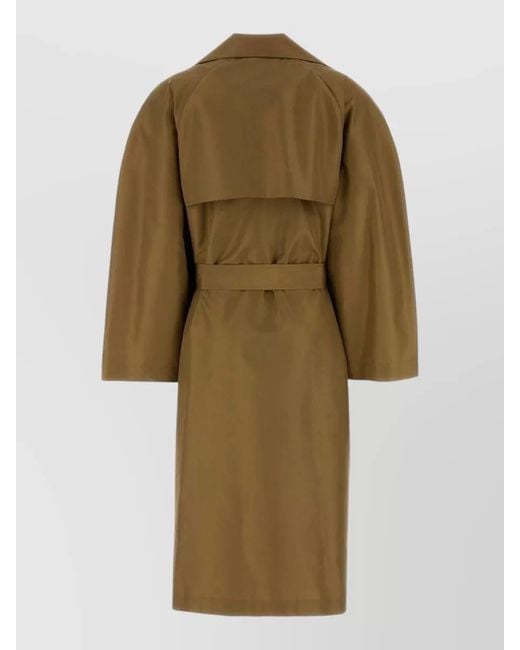 The Row Green Amapola Trench Coat Belted Long Design