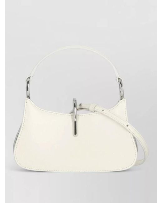 Rabanne Natural Leather Shoulder Bag Adjustable Strap Handle