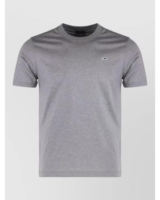 Paul & Shark Gray Cotton Crew Neck Short Sleeve T Shirt for men