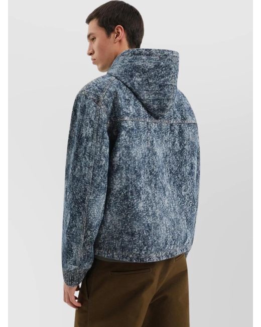 1989 STUDIO Blue Denim Zip Hoodie for men