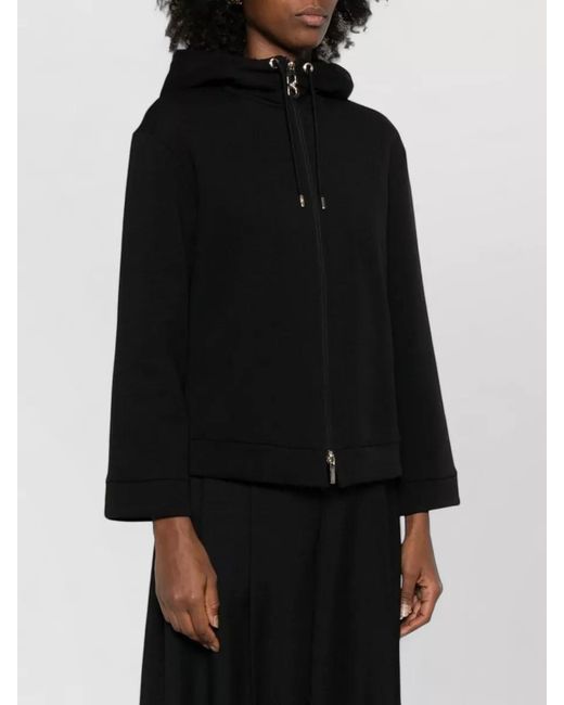 Emporio Armani Black Cotton Zip-Up Fitted Jacket