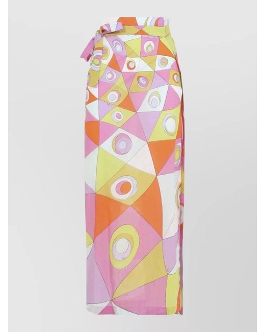 Emilio Pucci White Sheer Wrap Skirt Maxi Pareo Style